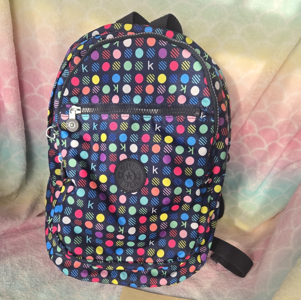 EUC Kipling backpack colorful dots